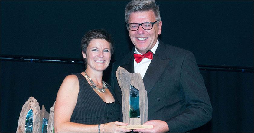 Winners of the Young People and Community Category presented by Clare Hingott, actress from Stella and Indian Doctor