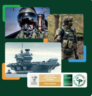 Collage of a fighter pilot, female soldier in forest &amp; and aircraft carrier
