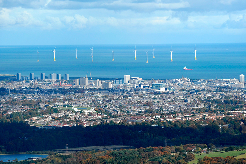 wind turbines in the sea